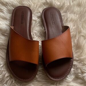 Women's Brown Slide Sandals
